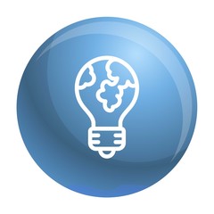 Poster - Global bulb icon. Outline global bulb vector icon for web design isolated on white background