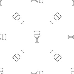 Poster - Wine glass pattern seamless vector repeat geometric for any web design