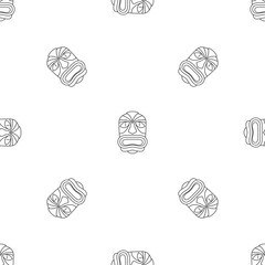 Poster - aztec wood idol pattern seamless vector repeat geometric for any web design