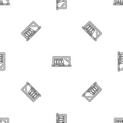 Poster - Laptop book library pattern seamless vector repeat geometric for any web design