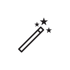 Magic wand icon vector. Magic wand sign outline on white background. Flat style for graphic design, logo, Web, UI, mobile app, EPS10