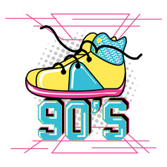 Sticker - shoe tennis of nineties retro