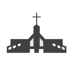 Wall Mural - Isolated silhouette of a church. Vector illustration design