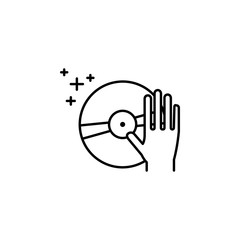 Poster - DJ hand icon. Element of new year oarty outline icon. Thin line icon for website design and development, app development. Premium icon