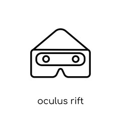 Wall Mural - oculus rift icon. Trendy modern flat linear vector oculus rift icon on white background from thin line Artificial Intelligence, Future Technology collection, outline vector illustration