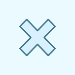 Poster - multiplication sign field outline icon. Element of 2 color simple icon. Thin line icon for website design and development, app development. Premium icon