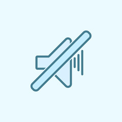 Poster - off-sound mark field outline icon. Element of 2 color simple icon. Thin line icon for website design and development, app development. Premium icon