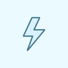 Fototapete - lightning field outline icon. Element of 2 color simple icon. Thin line icon for website design and development, app development. Premium icon