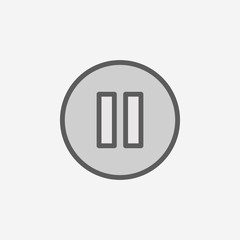 Poster - pause sign in a circle field outline icon. Element of 2 color simple icon. Thin line icon for website design and development, app development. Premium icon