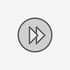 Poster - rewind mark in a circle field outline icon. Element of 2 color simple icon. Thin line icon for website design and development, app development. Premium icon