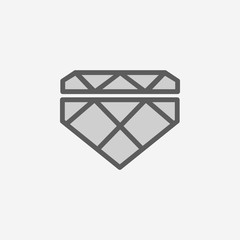 Poster - diamond field outline icon. element of 2 color simple icon. thin line icon for website design and de