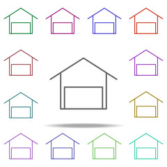 Poster - auto garage icon. Elements of auto workshop in multi color style icons. Simple icon for websites, web design, mobile app, info graphics