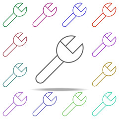 Poster - adjustable wrench icon. Elements of auto workshop in multi color style icons. Simple icon for websites, web design, mobile app, info graphics