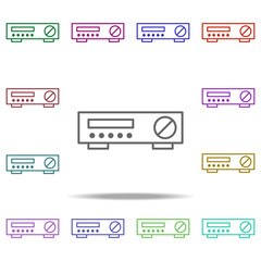 Poster - car audio icon. Elements of auto workshop in multi color style icons. Simple icon for websites, web design, mobile app, info graphics