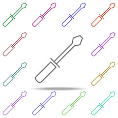 Poster - screwdriver icon. Elements of auto workshop in multi color style icons. Simple icon for websites, web design, mobile app, info graphics