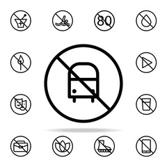 Poster - bus ban icon. Ban icons universal set for web and mobile