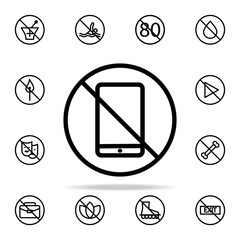 Poster - Phone ban icon. Ban icons universal set for web and mobile