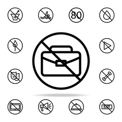 Poster - prohibition of work icon. Ban icons universal set for web and mobile