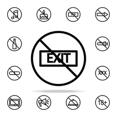Poster - prohibition of exit icon. Ban icons universal set for web and mobile