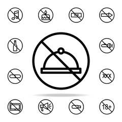 Poster - ban of food icon. Ban icons universal set for web and mobile