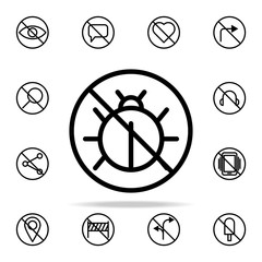 Poster - prohibition of a virus icon. Ban icons universal set for web and mobile
