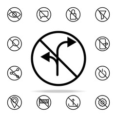 Poster - prohibition of directions icon. Ban icons universal set for web and mobile