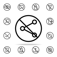 Poster - share prohibition icon. Ban icons universal set for web and mobile