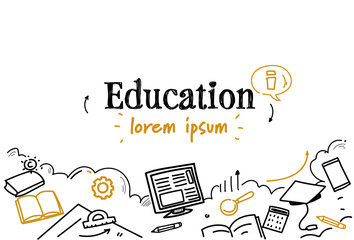 Poster - business learning knowledge education concept sketch doodle horizontal isolated copy space
