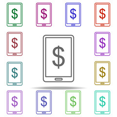 Poster - phone dollar icon. Elements of finance in multi color style icons. Simple icon for websites, web design, mobile app, info graphics