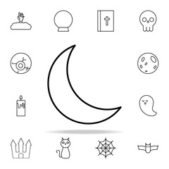 Poster - crescent icon. halloween icons universal set for web and mobile