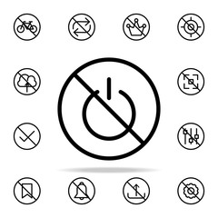 Poster - shutdown prohibition icon. Ban icons universal set for web and mobile