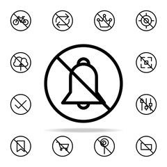Poster - prohibit alarm icon. Ban icons universal set for web and mobile