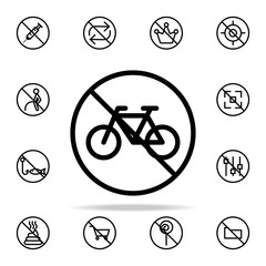 Poster - ban bicycle icon. Ban icons universal set for web and mobile