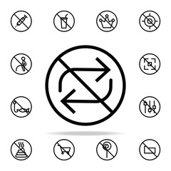 Poster - prohibit repeat icon. Ban icons universal set for web and mobile