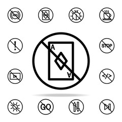 Poster - card prohibition icon. Ban icons universal set for web and mobile