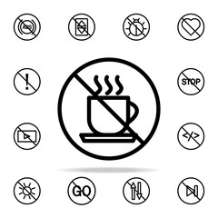 Poster - ban tea icon. Ban icons universal set for web and mobile