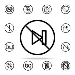 Poster - ban start icon. Ban icons universal set for web and mobile