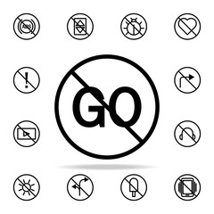 Poster - prohibition of forward icon. Ban icons universal set for web and mobile