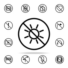 Poster - ban on light icon. Ban icons universal set for web and mobile