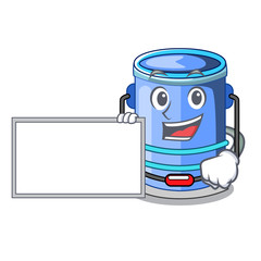 Sticker - With board cylinder bucket Cartoon of for liquid