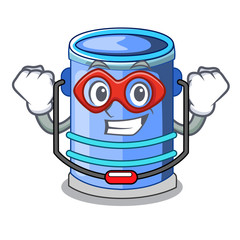 Sticker - Super hero cylinder bucket Isometric of for mascot