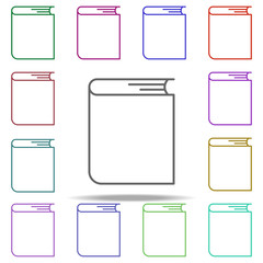 Poster - book icon. Elements of education in multi color style icons. Simple icon for websites, web design, mobile app, info graphics
