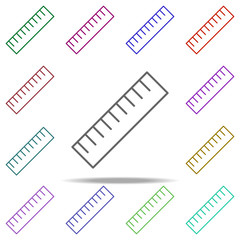 Poster - ruler icon. Elements of education in multi color style icons. Simple icon for websites, web design, mobile app, info graphics