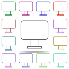 Poster - monitor icon. Elements of education in multi color style icons. Simple icon for websites, web design, mobile app, info graphics