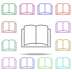 Poster - Journal icon. Elements of education in multi color style icons. Simple icon for websites, web design, mobile app, info graphics