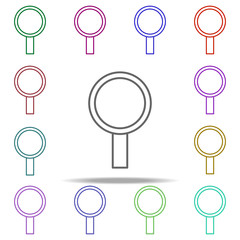 Poster - magnifier icon. Elements of education in multi color style icons. Simple icon for websites, web design, mobile app, info graphics