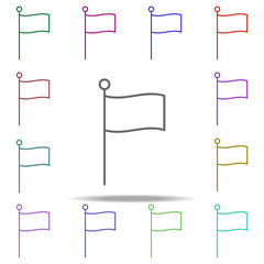 Poster - flag icon. Elements of education in multi color style icons. Simple icon for websites, web design, mobile app, info graphics