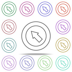 Poster - arrow icon. Elements of education in multi color style icons. Simple icon for websites, web design, mobile app, info graphics