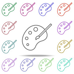 Poster - palette and brush icon. Elements of education in multi color style icons. Simple icon for websites, web design, mobile app, info graphics