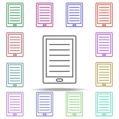 Aufkleber - the tablet icon. Elements of education in multi color style icons. Simple icon for websites, web design, mobile app, info graphics